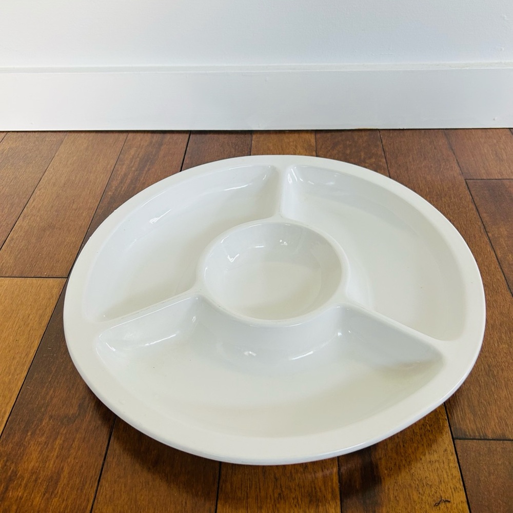 Elegant White Divided Serving Platter